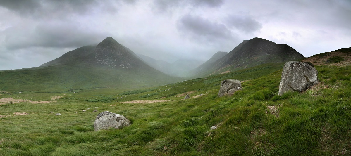 Dramatic cloud and rain at Glen Sannox in Arran