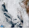 satellite image of tropical storm hilary showing the extensive cloud across the south western united states