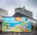 The Net Zero Visions mural on the Sustainability Hub, University of Plymouth