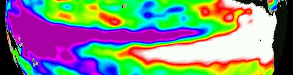 The 1997 El Nino seen by TOPEX/Poseidon. Source NASA