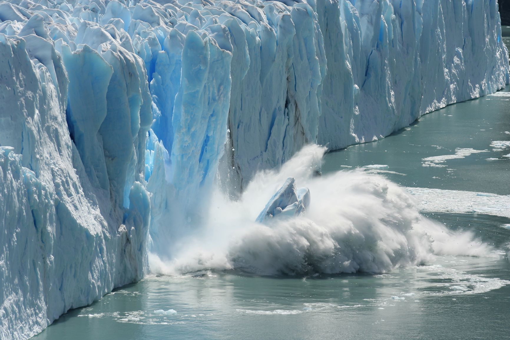 A glacier melting